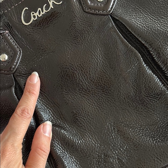 Brown Patent Leather Convertible Crossbody Bag - Picture 10 of 14